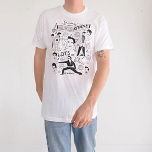 Rare Vintage 90's Elvis Presley Graffiti White Single Stitch Short Sleeve Tee